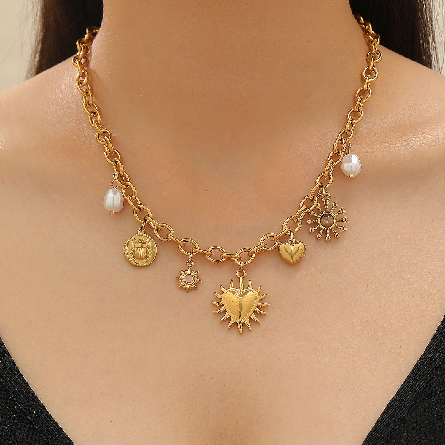 Wholesale Fruit Geometric Pendant Clavicle Necklace